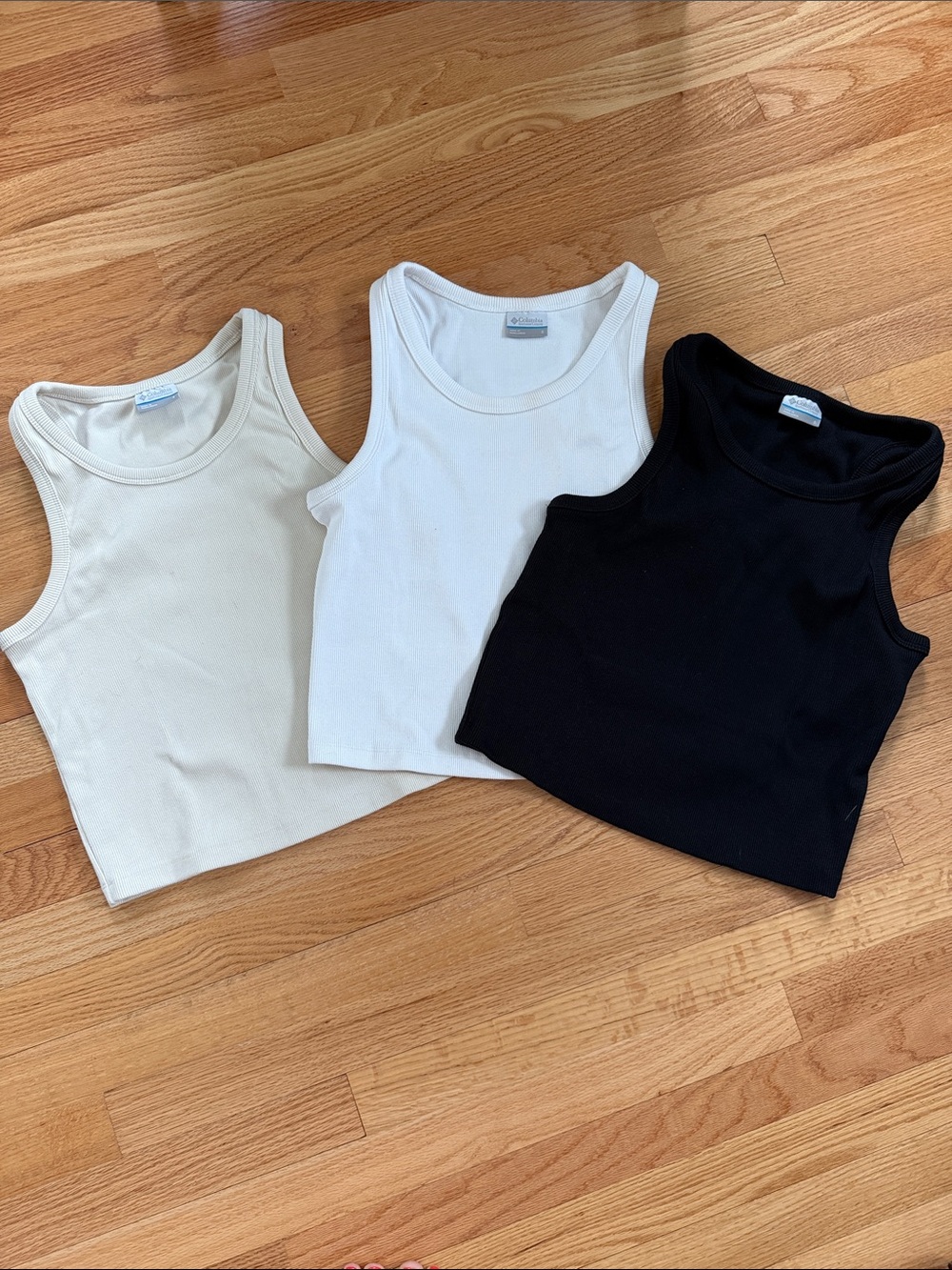 Columbia Tank Top Trio - Black, White, Cream